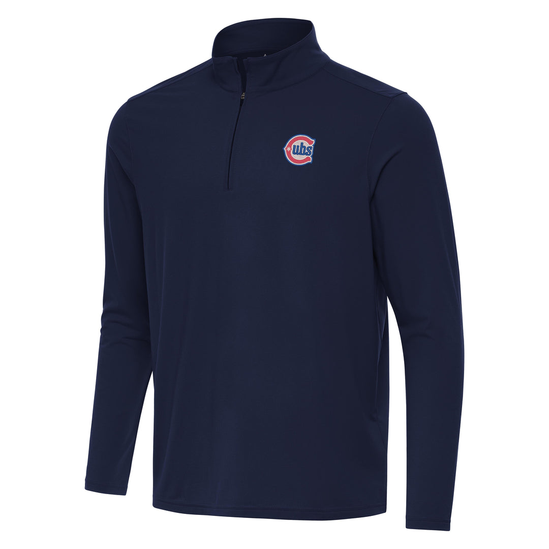 Chicago Cubs Alt Logo Navy Intent Quarter Zip by Antigua Sweatshirts & Hoodies ANTIGUA