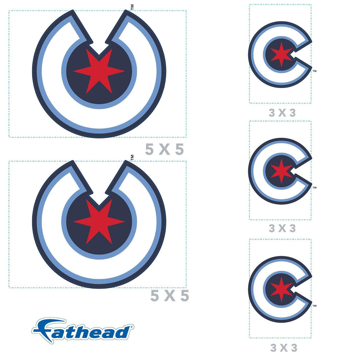 Chicago Cubs - RealBig City Connect Logo Collection - Official MLB - Reusable Vinyl Wall Decals 