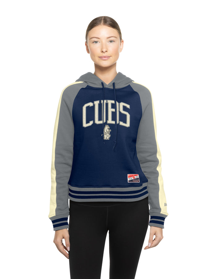 Chicago Cubs 1914 Throwback Women's Pullover Hoodie Navy by New Era Sweatshirts & Hoodies NEW ERA CAP COMPANY INC