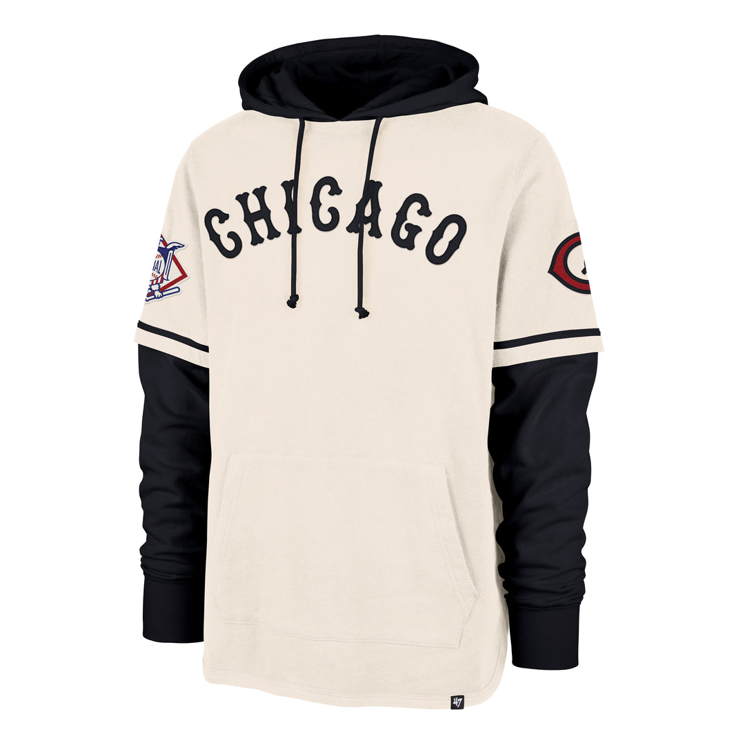 Chicago Cubs Trifecta 1929 Unisex Short Sleeve Pullover Hoodie Cream by '47 Brand Sweatshirts & Hoodies '47 BRAND