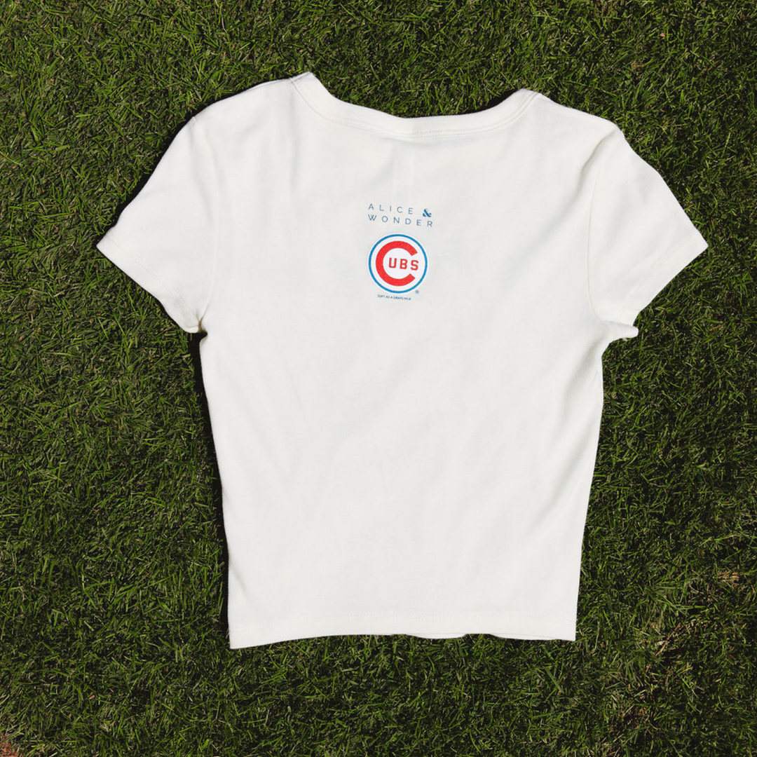 Chicago Cubs x Alice &amp; Wonder Cubbies Baby Tee — Cream Shirts SOFT AS A GRAPE