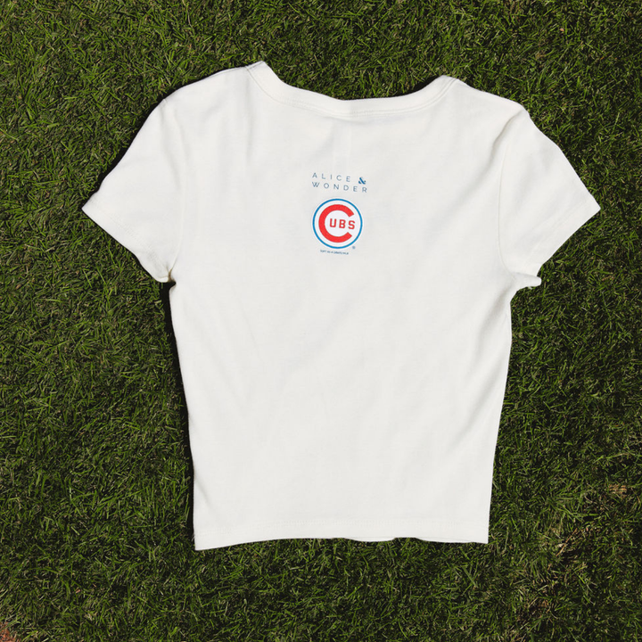 Chicago Cubs x Alice &amp; Wonder Cubbies Baby Tee — Cream Shirts SOFT AS A GRAPE