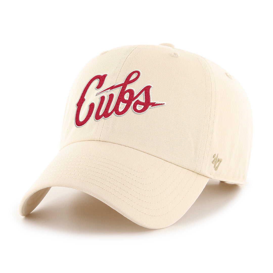 Chicago Cubs Blues Alt Script Side Hit Natural Clean Up Cap by '47 Brand Ivy Shop