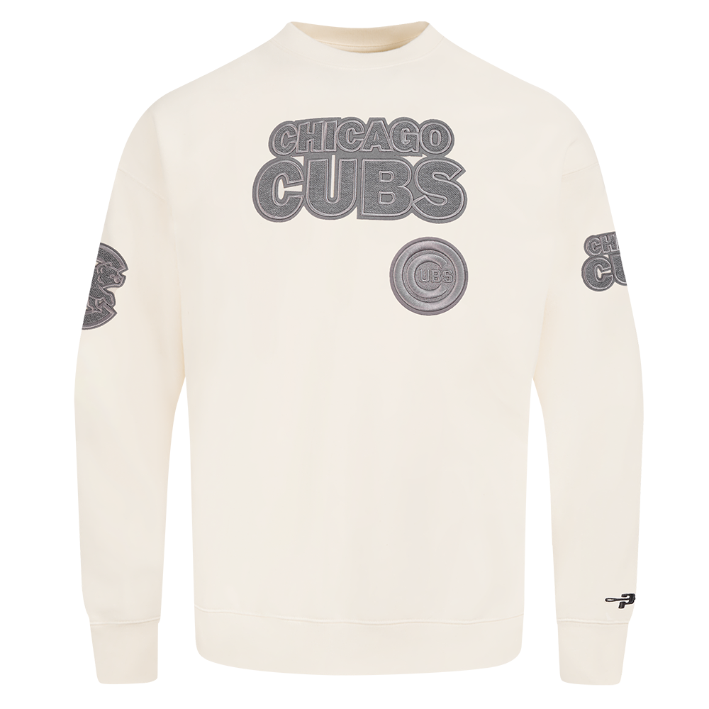 Chicago Cubs Bullseye Logo Terry Cream Crewneck by Pro Standard Sweatshirts & Hoodies PRO STANDARD