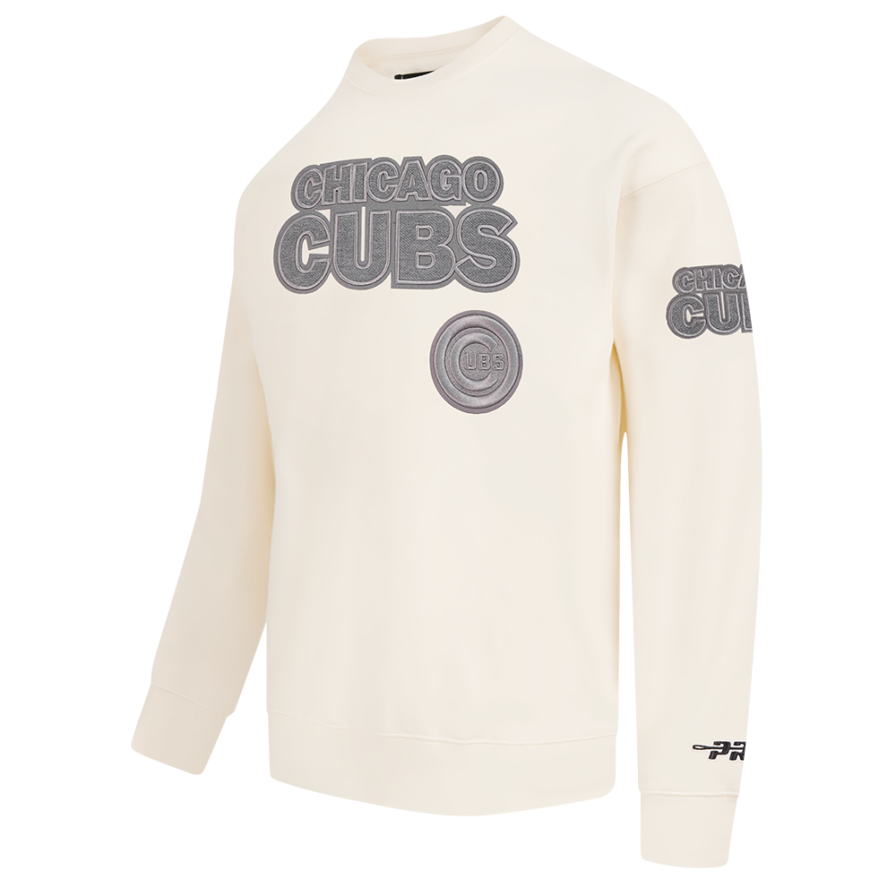 Chicago Cubs Bullseye Logo Terry Cream Crewneck by Pro Standard Sweatshirts & Hoodies PRO STANDARD