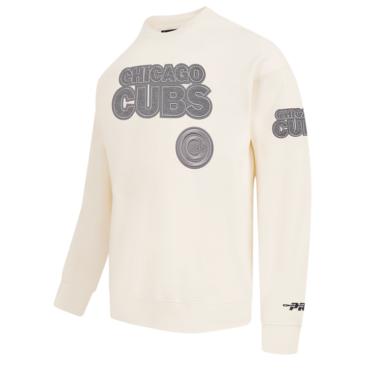Chicago Cubs Bullseye Logo Terry Cream Crewneck by Pro Standard Sweatshirts & Hoodies PRO STANDARD