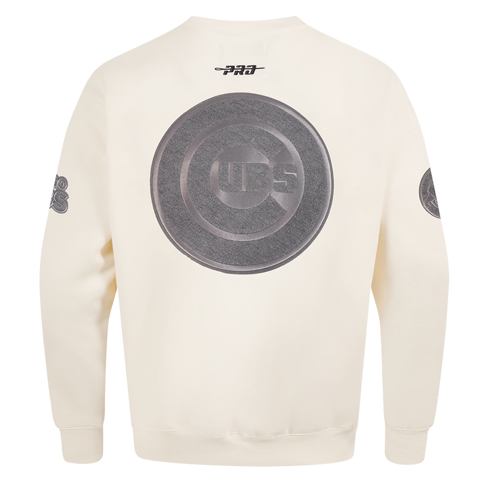 Chicago Cubs Bullseye Logo Terry Cream Crewneck by Pro Standard Sweatshirts & Hoodies PRO STANDARD