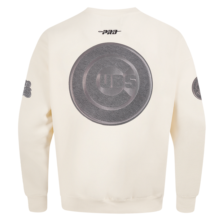 Chicago Cubs Bullseye Logo Terry Cream Crewneck by Pro Standard Sweatshirts & Hoodies PRO STANDARD