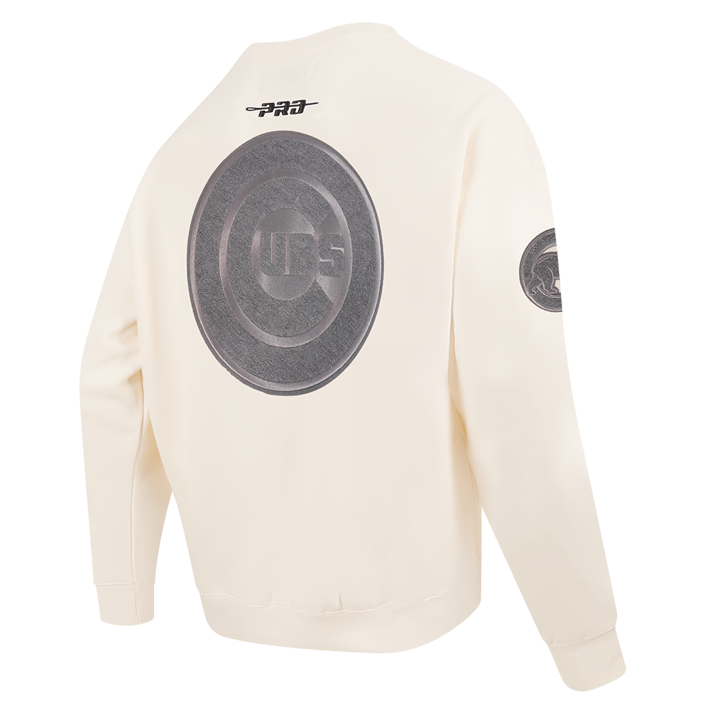 Chicago Cubs Bullseye Logo Terry Cream Crewneck by Pro Standard Sweatshirts & Hoodies PRO STANDARD