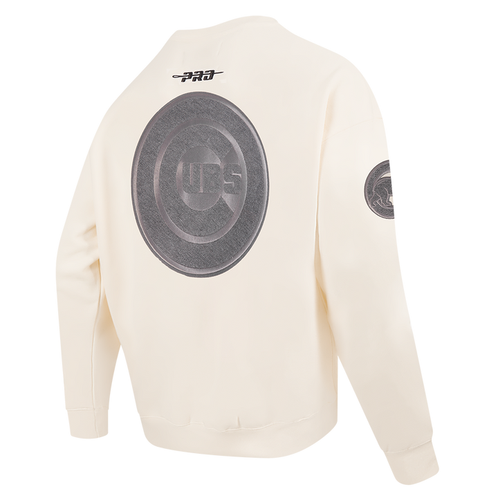 Chicago Cubs Bullseye Logo Terry Cream Crewneck by Pro Standard Sweatshirts & Hoodies PRO STANDARD