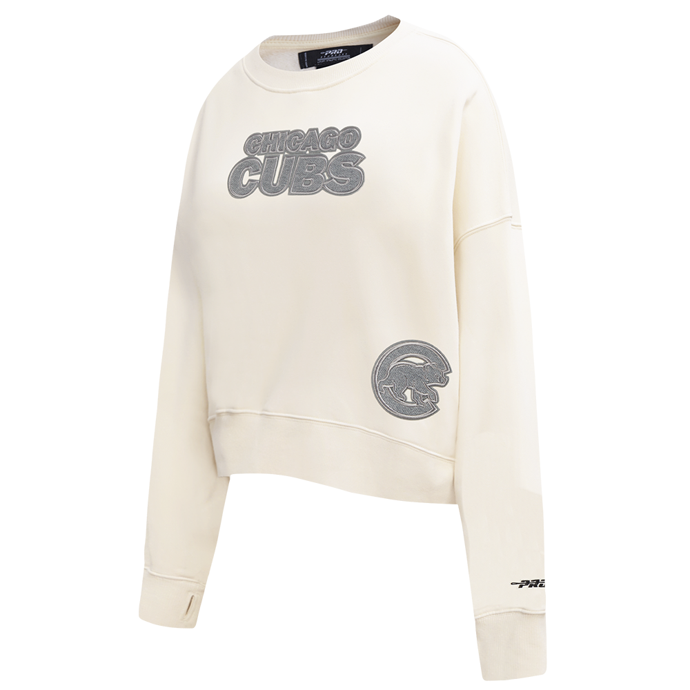 Chicago Cubs Women's Terry Cream Crewneck by Pro Standard Sweatshirts & Hoodies PRO STANDARD