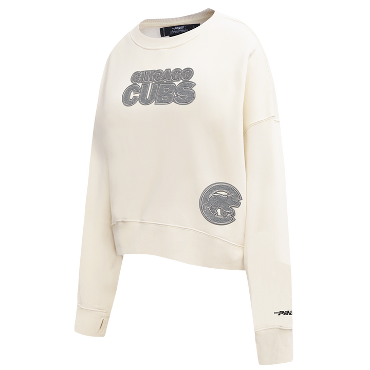 Chicago Cubs Women's Terry Cream Crewneck by Pro Standard Sweatshirts & Hoodies PRO STANDARD