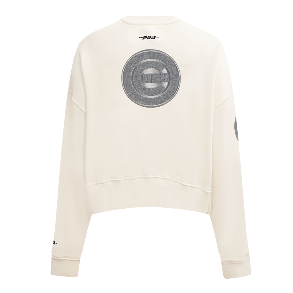 Chicago Cubs Women's Terry Cream Crewneck by Pro Standard Sweatshirts & Hoodies PRO STANDARD