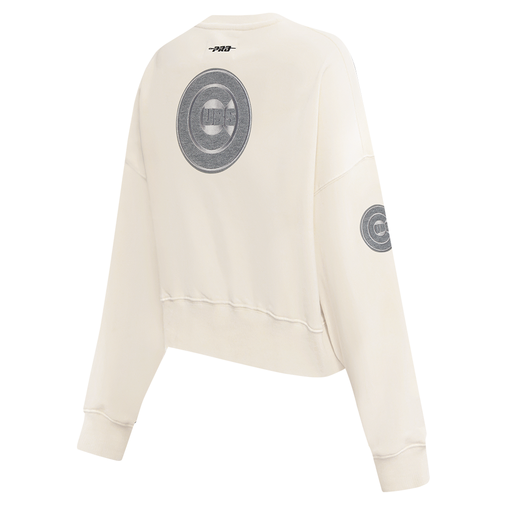 Chicago Cubs Women's Terry Cream Crewneck by Pro Standard Sweatshirts & Hoodies PRO STANDARD