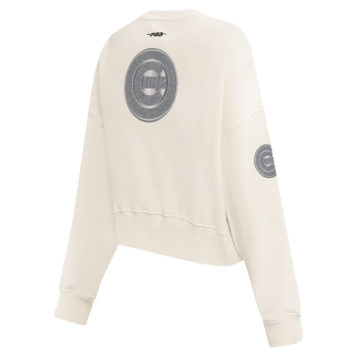 Chicago Cubs Women's Terry Cream Crewneck by Pro Standard Sweatshirts & Hoodies PRO STANDARD