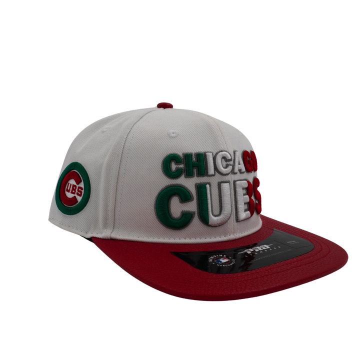 Chicago Cubs Mexico Flag Leather Adjustable Cap by Pro Standard - Ivy Shop