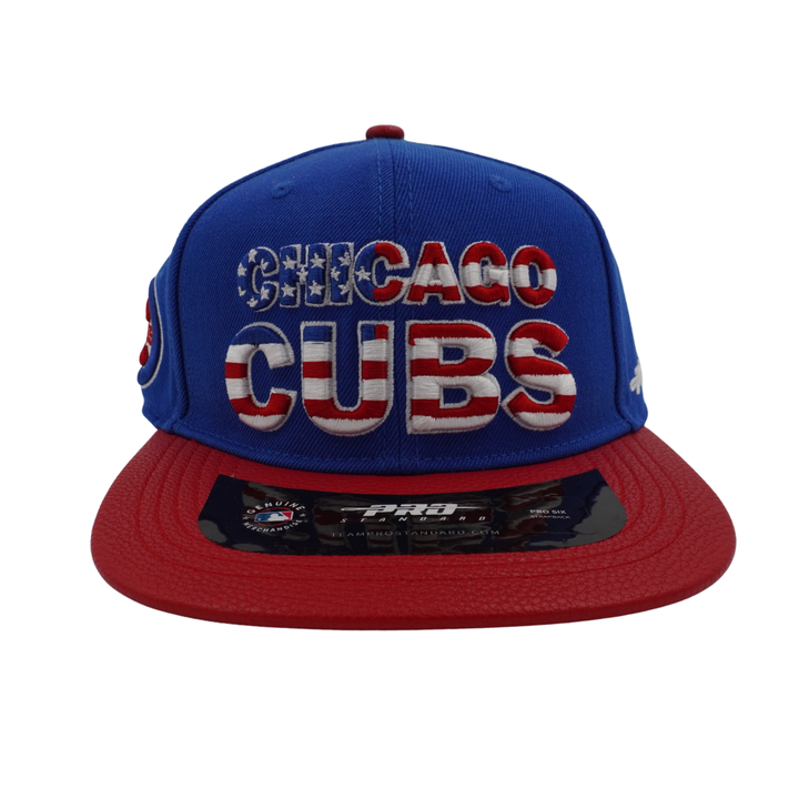 Chicago Cubs USA Flag Leather Adjustable Cap by Pro Standard - Ivy Shop