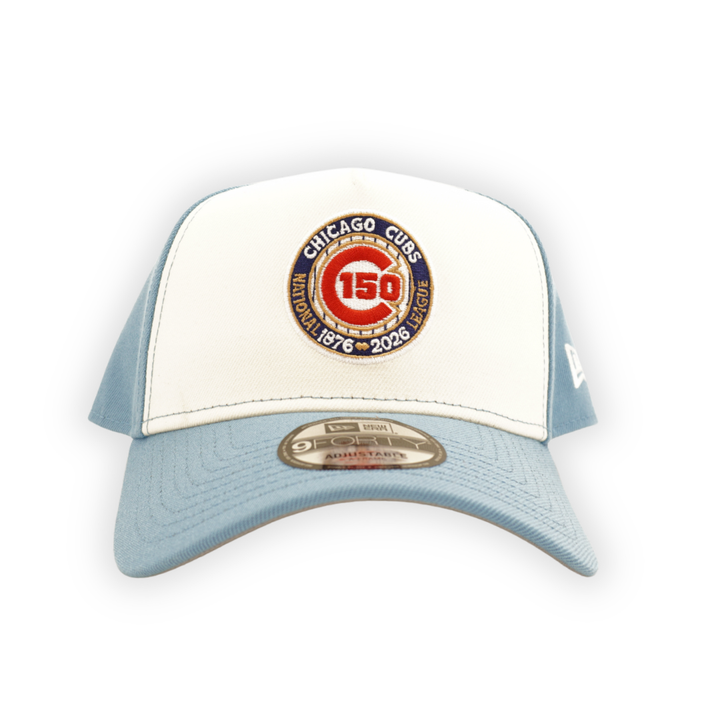 Chicago Cubs 150th Anniversary Chrome Sky Blue 9FORTY Cap by New Era Caps New Era