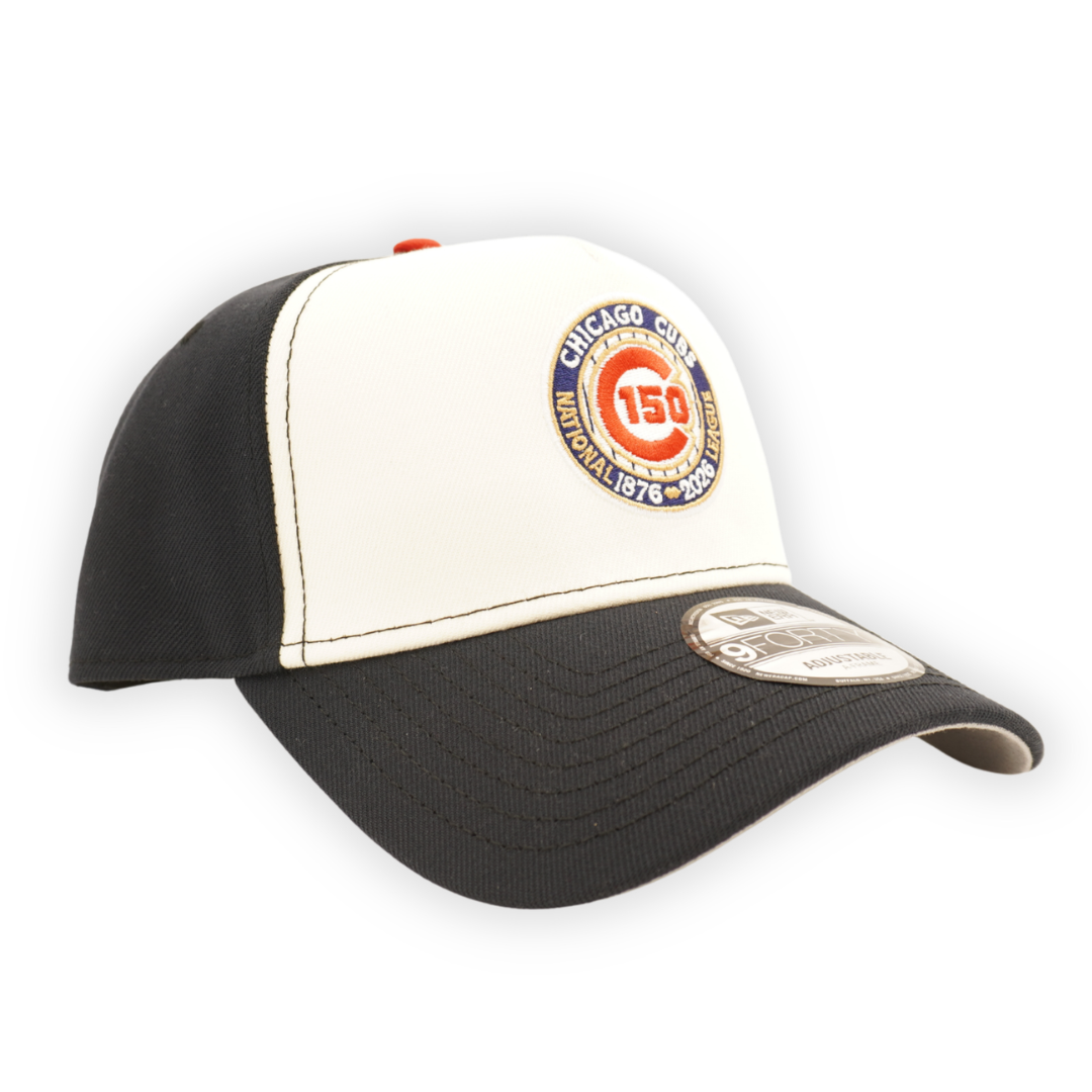 Chicago Cubs 150th Anniversary Chrome Navy 9FORTY Cap by New Era Caps New Era
