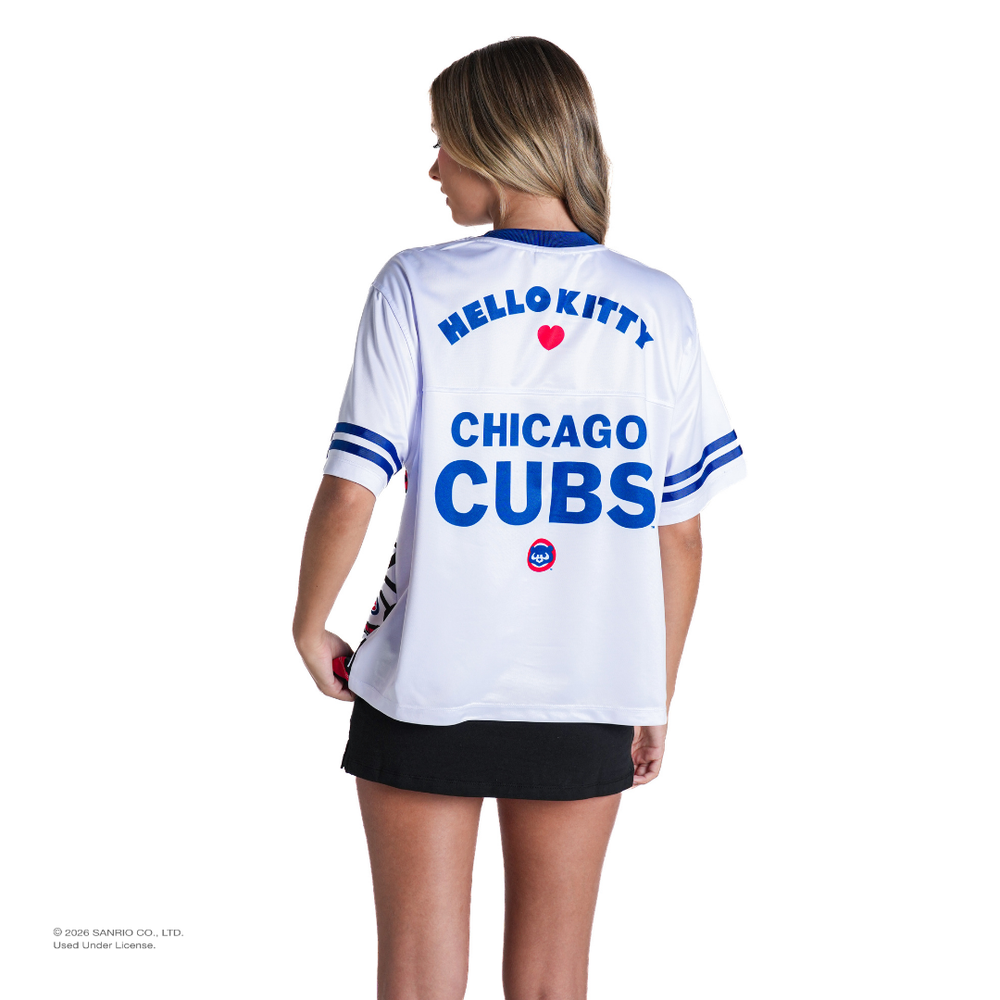 Chicago Cubs x Hello Kitty Women's Boxy Jersey by The Wild Collective Women's Jersey THE WILD COLLECTIVE