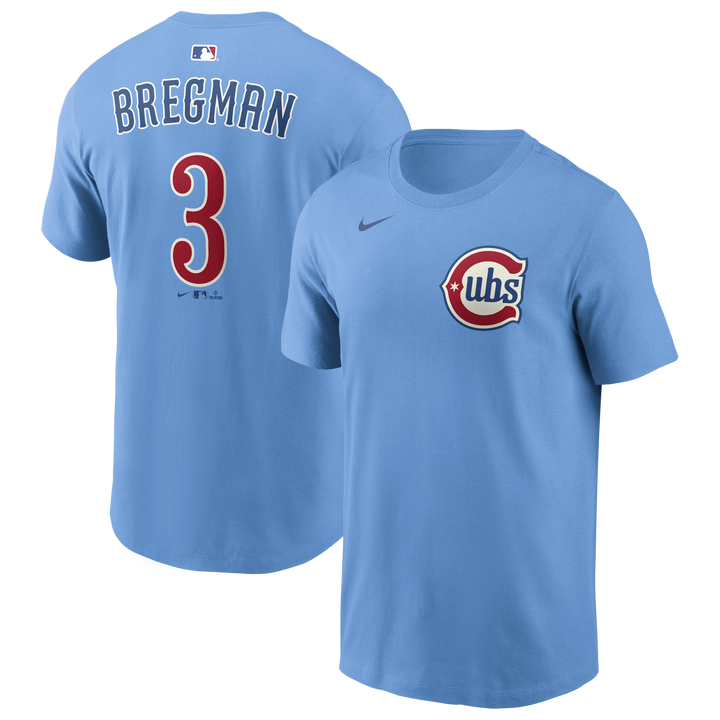 Chicago Cubs Alex Bregman Blues Alternate Name &amp; Number Fuse Tee by Nike Shirts Nike