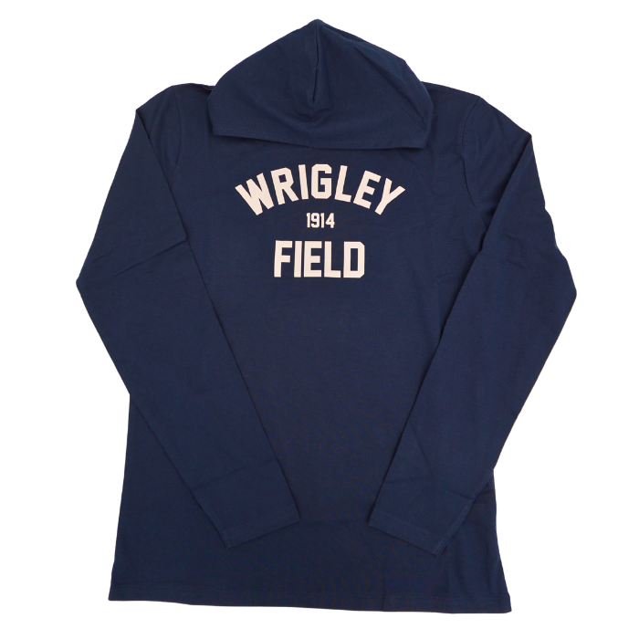 Chicago Cubs Wrigley Field Long Sleeve Hoodie Tee in Navy Sweatshirts &amp; Hoodies LEVY UK