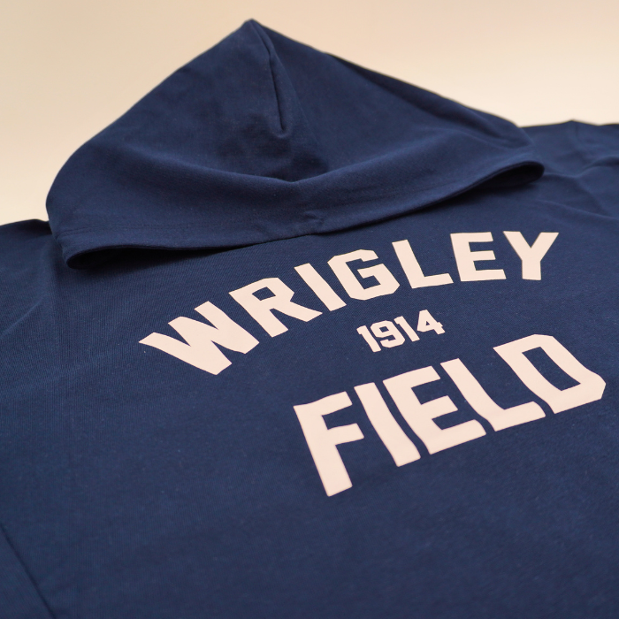 Chicago Cubs Wrigley Field Long Sleeve Hoodie Tee in Navy Sweatshirts &amp; Hoodies LEVY UK