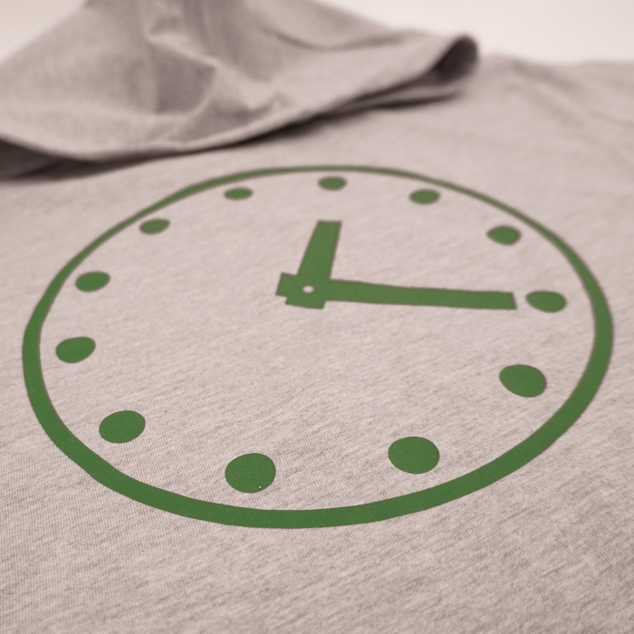 Chicago Cubs Wrigley Field Clock Long Sleeve Hoodie Tee in Grey Sweatshirts & Hoodies LEVY UK