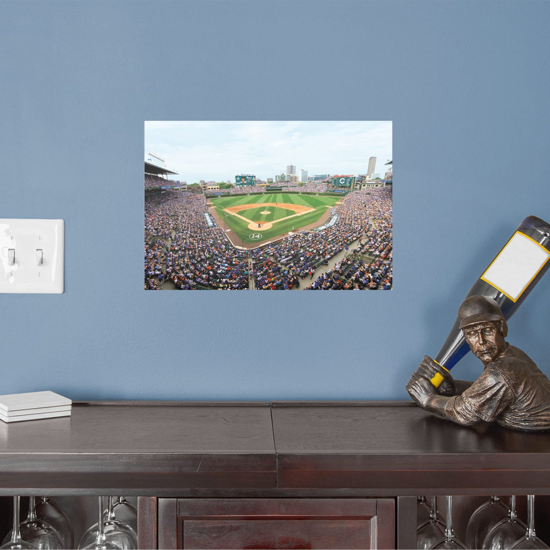 Wrigley Field - Peel & Stick Poster - Official MLB - Chicago Cubs - Reusable Vinyl Wall Decal Mural UNASSIGNED