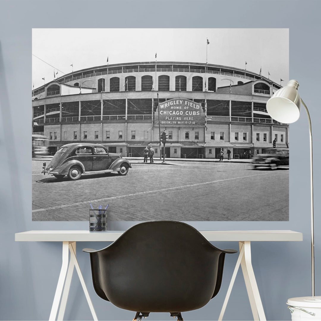 Wrigley Field Historic Mural - Peel &amp; Stick Poster - Official MLB - Chicago Cubs - Reusable Vinyl Wall Decal Mural UNASSIGNED