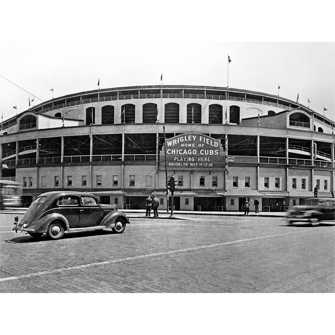 Wrigley Field Historic Mural - Peel & Stick Poster - Official MLB - Chicago Cubs - Reusable Vinyl Wall Decal Mural UNASSIGNED